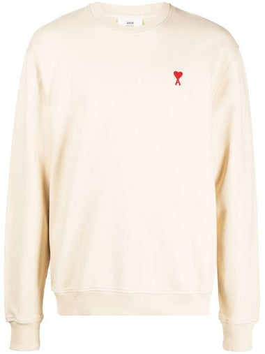 Small Heart Logo Sweatshirt Vanilla - AMI - BALAAN 1