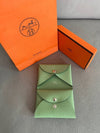 Calvi Duo Compact Card Wallet Green - HERMES - BALAAN 5