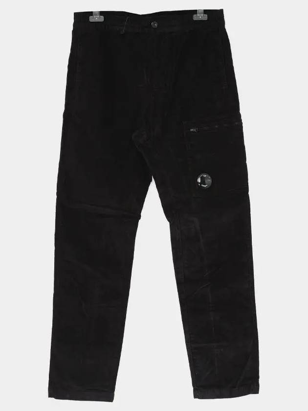 Corduroy Lens Cargo Straight Pants Black - CP COMPANY - BALAAN 3