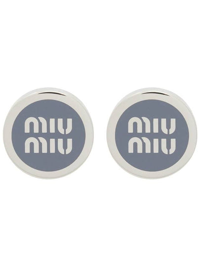 Enameled Metal Earrings Cornflower Blue - MIU MIU - BALAAN 2