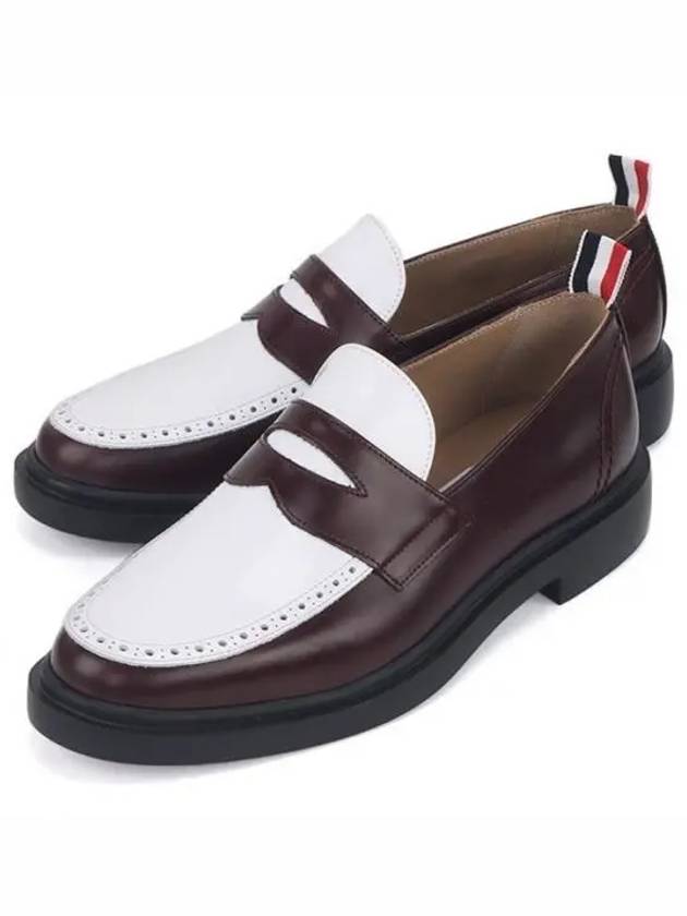 Men's Paneled Leather Loafer Brown - THOM BROWNE - BALAAN 2