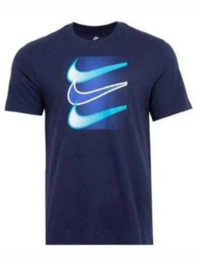 Men's Sportswear Swoosh 12MO Short Sleeve T-Shirt Navy - NIKE - BALAAN 2