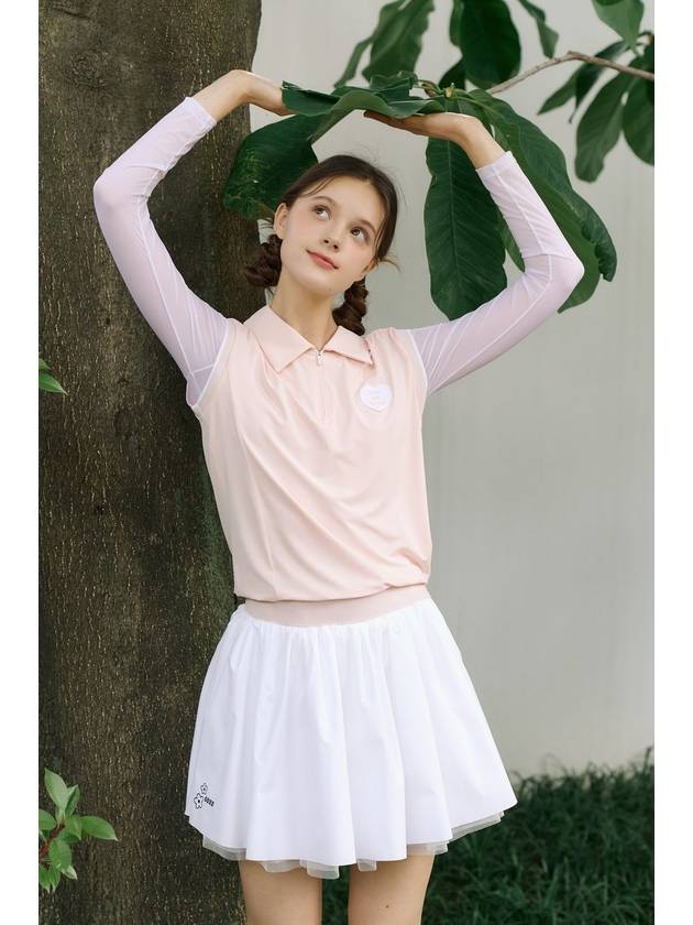 Give Me Heart Collar Sleeveless Peach - GOXO - BALAAN 1