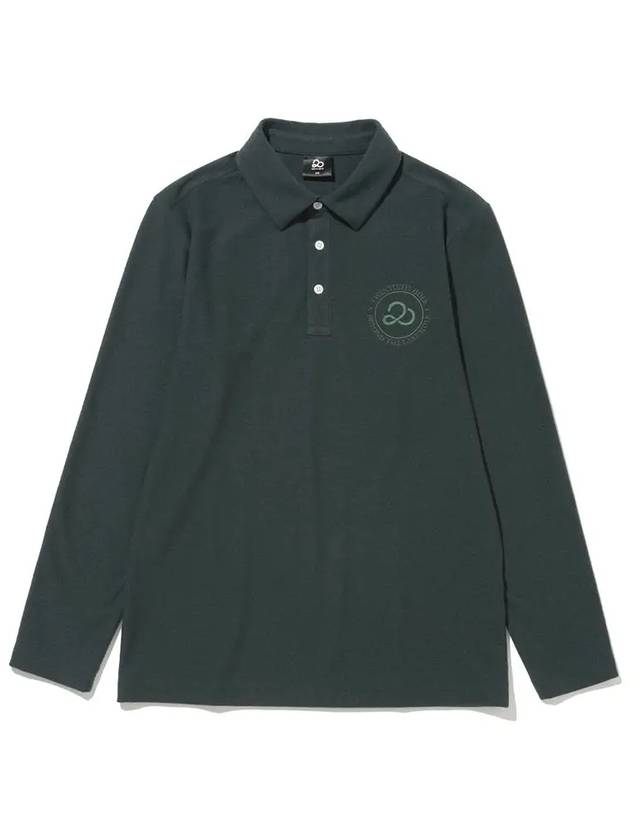 Men s Logo Embroidered Classic Long Sleeve Polo T Shirt D GREEN - 20THHOLE - BALAAN 10