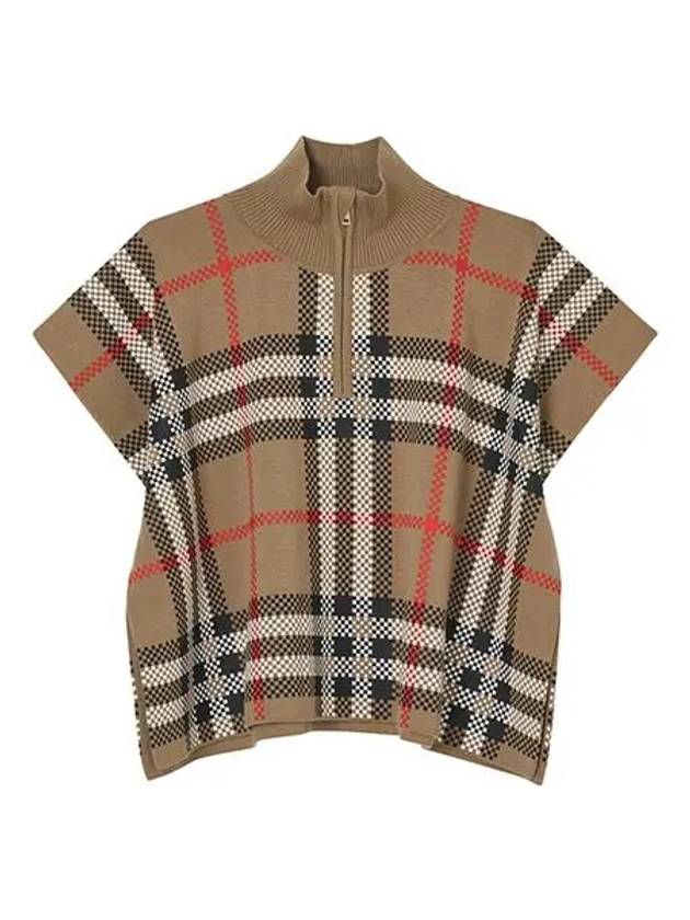 8068387 A7028 Vintage Check Half Neck Junior Cape - BURBERRY - BALAAN 1