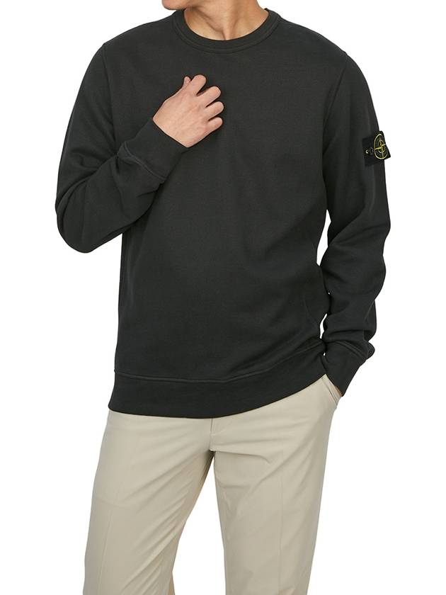 Wappen Patch Crew Neck Cotton Sweatshirt Lead Grey - STONE ISLAND - BALAAN 5