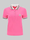 8A00005 84720 544 Hot pink women’s short sleeve polo t-shirt - MONCLER - BALAAN 2