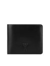 Heart Logo Bi Fold Leather Half Wallet Black - AMI - BALAAN 2