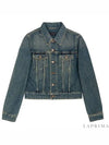 Vintage Washed Crop Denim Jacket - SAINT LAURENT - BALAAN 5