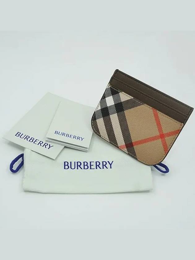 Check Card Wallet Beige - BURBERRY - BALAAN 3