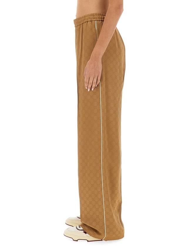 GG jacquard wide pants camel - GUCCI - BALAAN 5