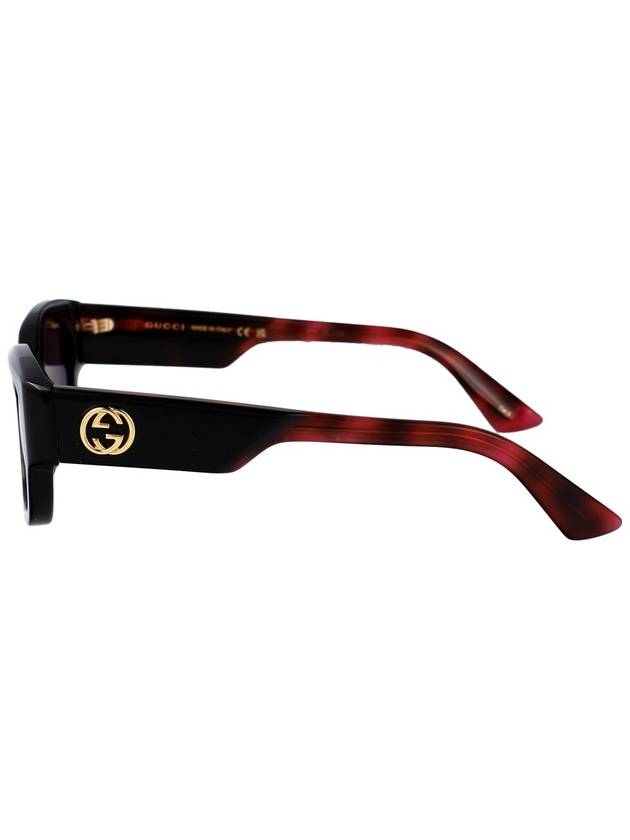 Eyewear Shiny Side Logo Sunglasses Black Violet - GUCCI - BALAAN 4