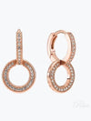 Sparkling Double Hoop Earrings Rose Gold Plated - PANDORA - BALAAN 2