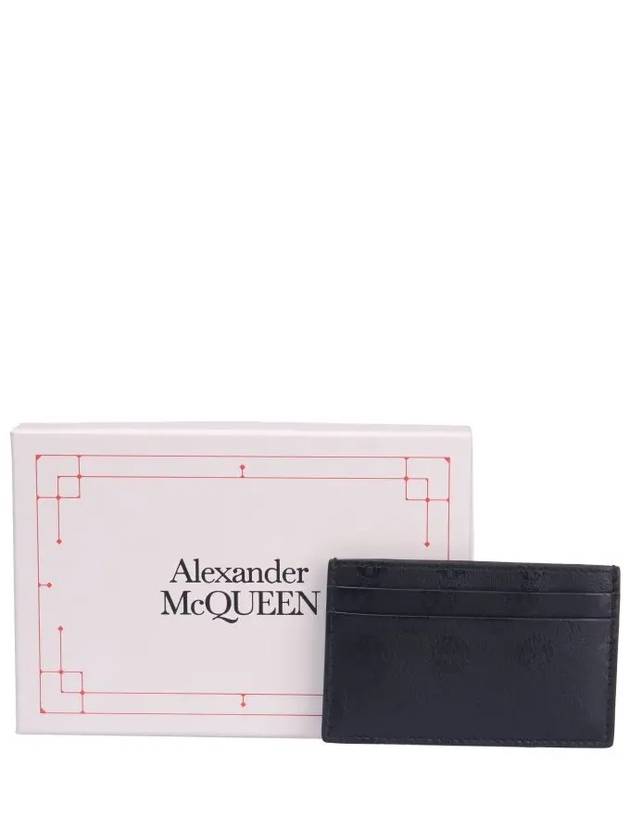 Skull Leather Card Wallet Black - ALEXANDER MCQUEEN - BALAAN 4