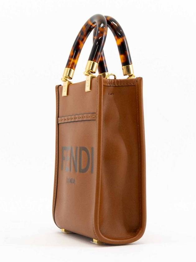 Sunshine Shopper Small Leather Tote Bag Brown - FENDI - BALAAN 4