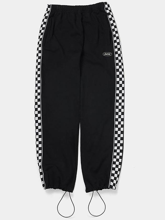 Checkerboard String Sweatpants Black - AOX - BALAAN 10