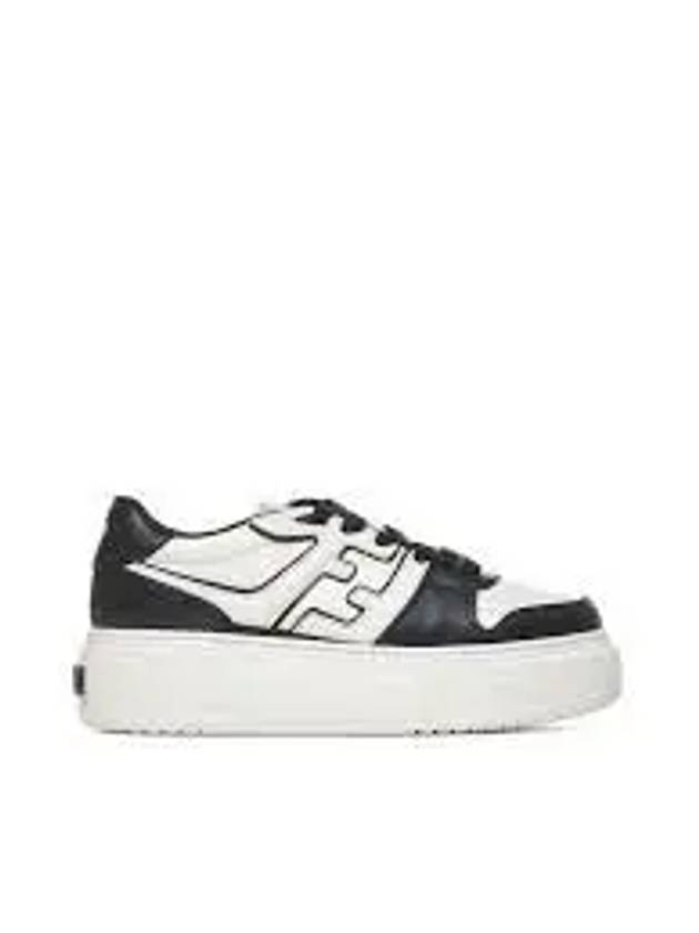 Match Leather Platform Low Top Sneakers Black - FENDI - BALAAN 2