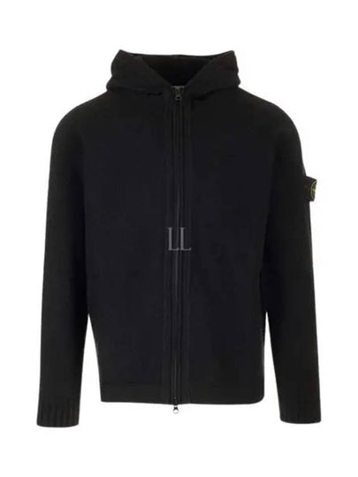 Wool Hooded Jacket Black - STONE ISLAND - BALAAN 2