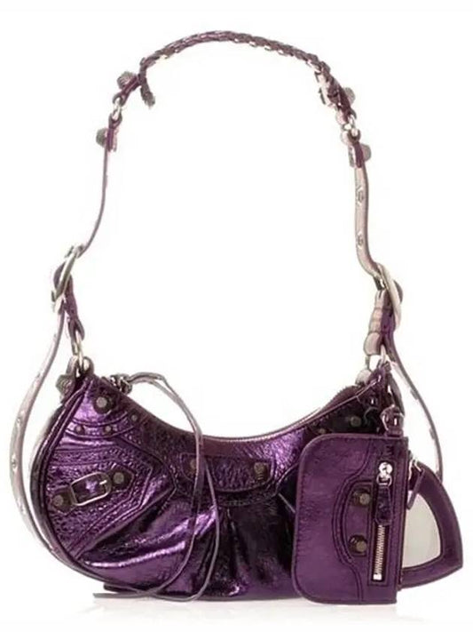 Metallic Le Cagol XS Lambskin Shoulder Bag Purple - BALENCIAGA - BALAAN 2