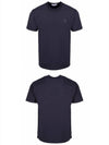 Logo Patch Chest Short Sleeve T-Shirt Navy - STONE ISLAND - BALAAN 5