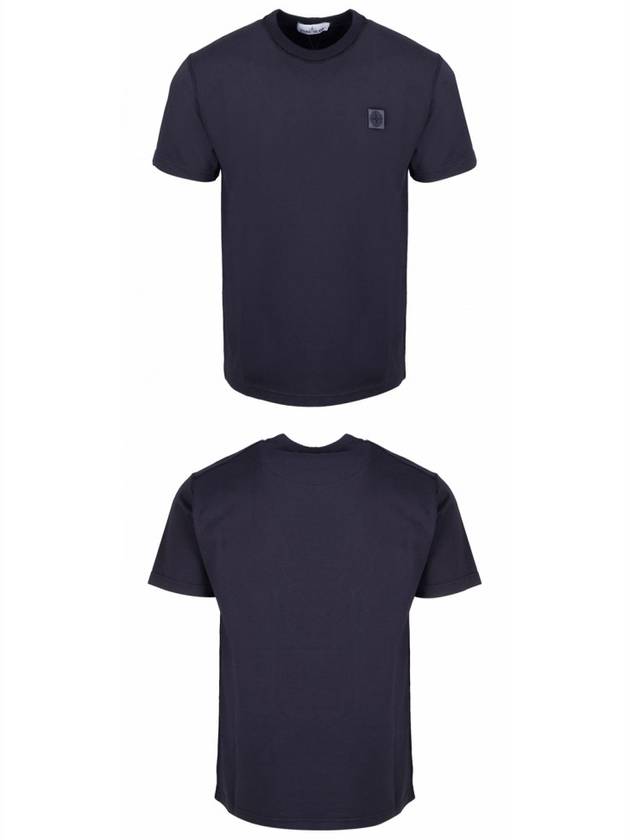 Logo Patch Chest Short Sleeve T-Shirt Navy - STONE ISLAND - BALAAN 5