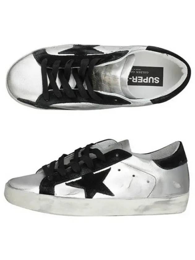 Black Tab Leather Superstar Low Top Sneakers Silver - GOLDEN GOOSE - BALAAN 2