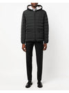 Poly Twill Rib 4-Bar Down Hoodie Jacket Charcoal - THOM BROWNE - BALAAN 6