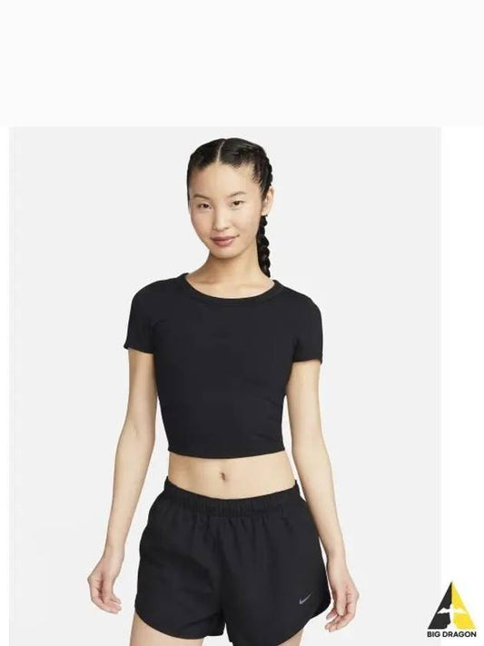 One fitted dry fit short sleeved crop top W black FN2805 010 - NIKE - BALAAN 1