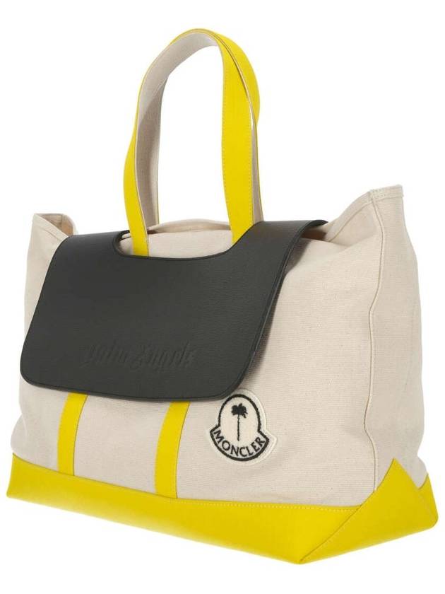 Logo Patch Canvas Tote Bag Beige - MONCLER - BALAAN 4