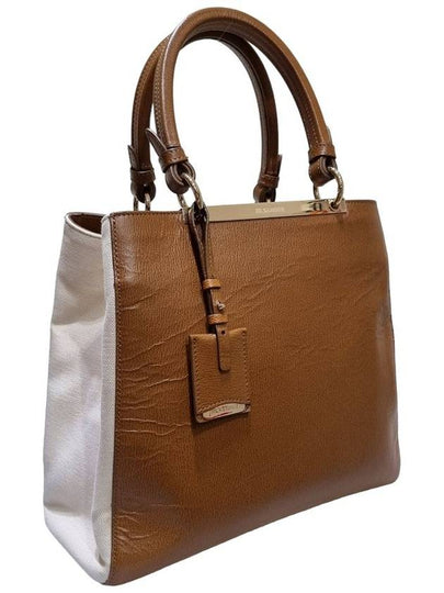 Women s Brown White Two tone Leather Tote Bag - JIL SANDER - BALAAN 2