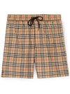 Men's Small Scale Check Drawstring Swim Shorts Beige - BURBERRY - BALAAN 2