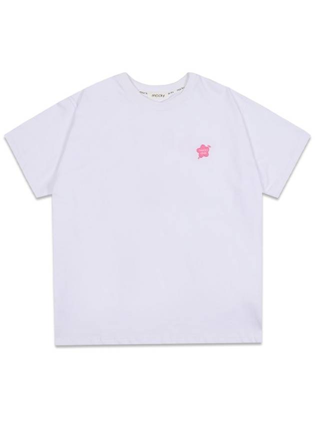 Life Patch Short Sleeve T-Shirt White Pink MCSS24HT7PK - MACKY - BALAAN 2