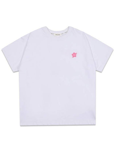 Life Patch Short Sleeve T-Shirt White Pink MCSS24HT7PK - MACKY - BALAAN 2