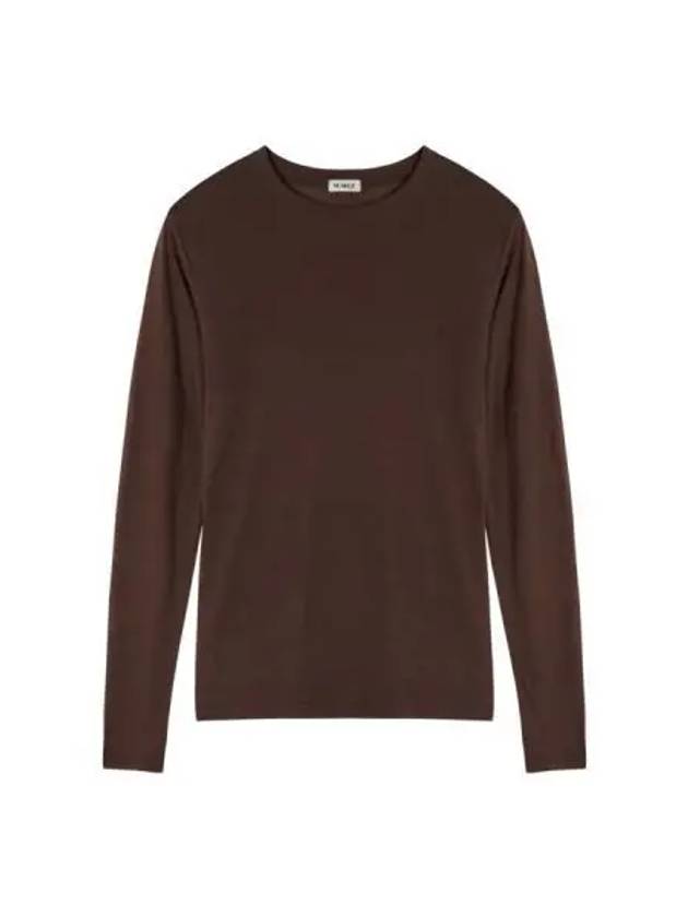 slim silk t shirt brown - NUAKLE - BALAAN 1