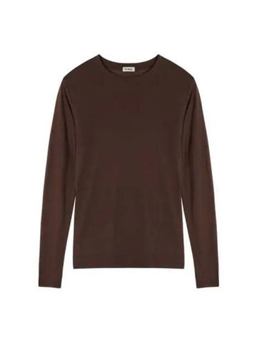 slim silk t shirt brown - NUAKLE - BALAAN 1