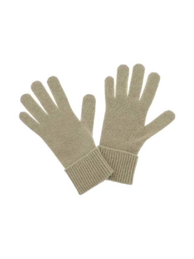 Embroidered Cashmere Gloves Green - BURBERRY - BALAAN 4