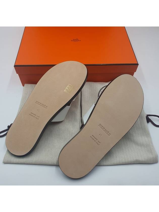 Izmir Leather Slippers Blanc - HERMES - BALAAN 7