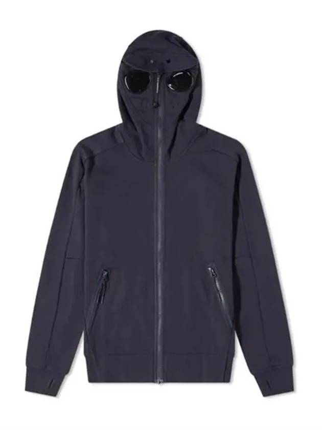 Diagonal Goggle Mask Zip Up Hoodie Navy - CP COMPANY - BALAAN 3