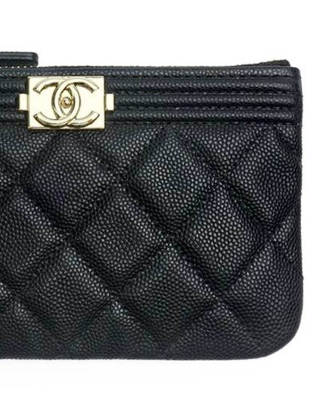 Boy Caviar Mini Pouch Clutch Black Champagne Gold AP0963 - CHANEL - BALAAN 3