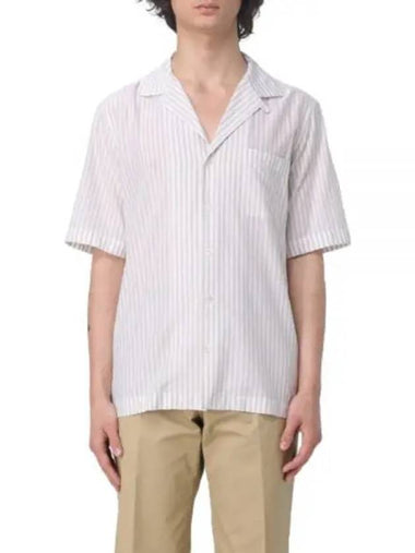 LARDINI 24 EQKLOPEQC1799 100BE Striped Cotton Short Sleeve Shirt - RVR LARDINI - BALAAN 1