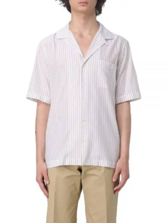 LARDINI 24 EQKLOPEQC1799 100BE Striped Cotton Short Sleeve Shirt - RVR LARDINI - BALAAN 1