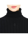 Ribbed Knit Turtleneck Black - TORY BURCH - BALAAN 7