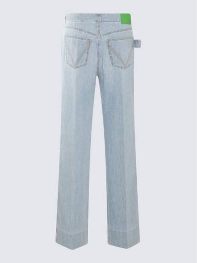 Wide Leg Denim Jeans Light Bleach - BOTTEGA VENETA - BALAAN 5