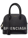 Women s 518873 Black Leather Bill Top Tote Bag Strap - BALENCIAGA - BALAAN 1