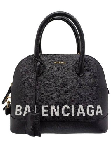 Women s 518873 Black Leather Bill Top Tote Bag Strap - BALENCIAGA - BALAAN 1