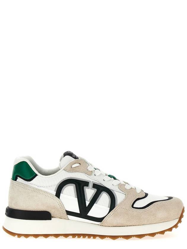 V Logo Face Low Top Sneakers White Green - VALENTINO - BALAAN 2