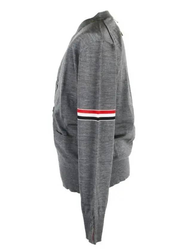 Stripe Armband Merino Wool Cardigan Grey - THOM BROWNE - BALAAN 3