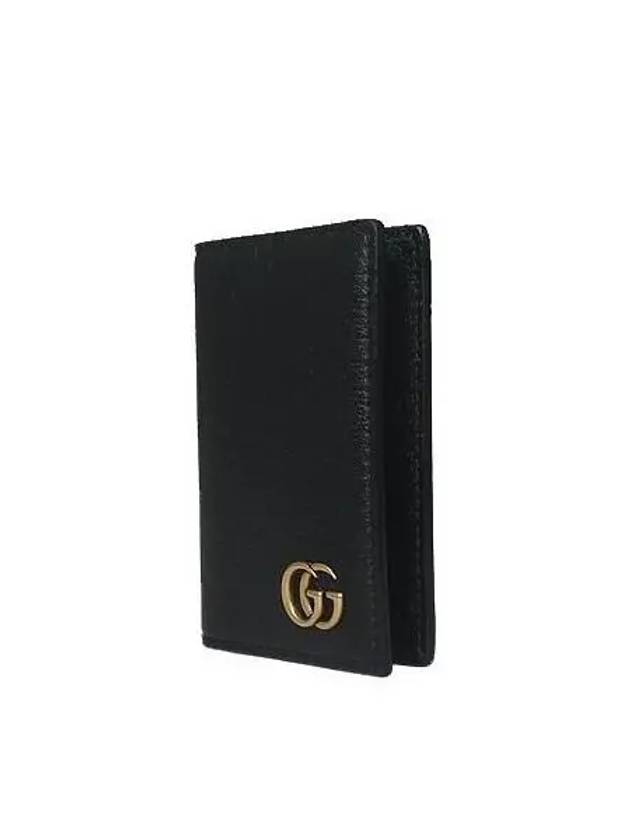 547075 Gold Logo Black Leather Marmont Card Wallet - GUCCI - BALAAN 3