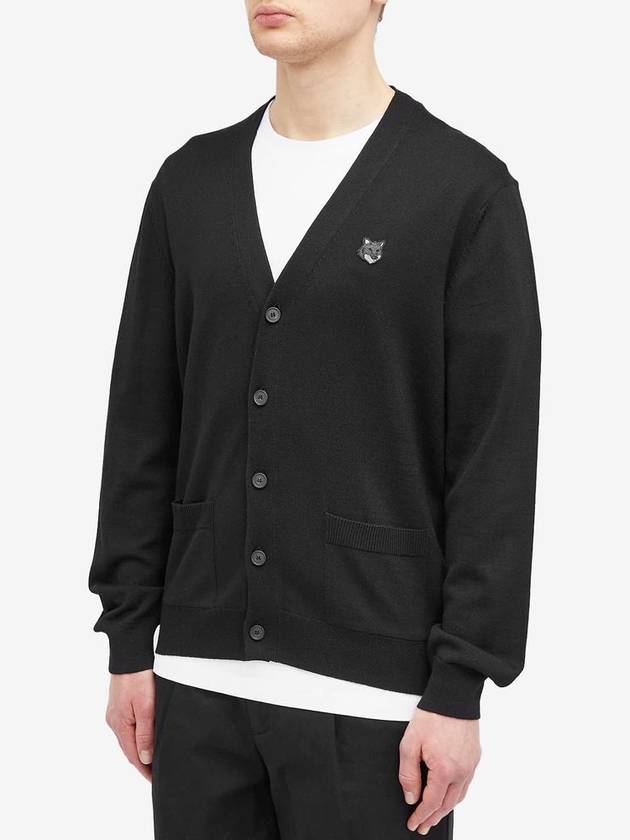 Bold Fox Head Patch Regular Cardigan Black - MAISON KITSUNE - BALAAN 5