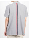 Men's Cotton Pique Center Bag Striped Short Sleeve Polo Shirt Grey - THOM BROWNE - BALAAN 9